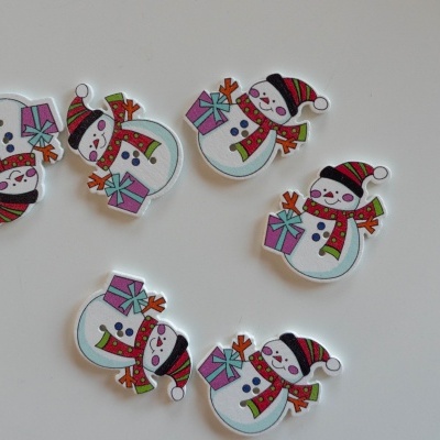 Botão Natal Boneco de Neve