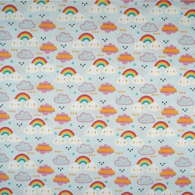 Tecido Coleção Arco iris e Nuvens Sorridentes 150CM
