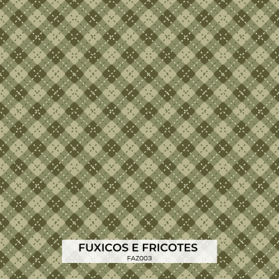 Tecido Fuxicos HEXÁGONO VERDE OLIVA 150cm