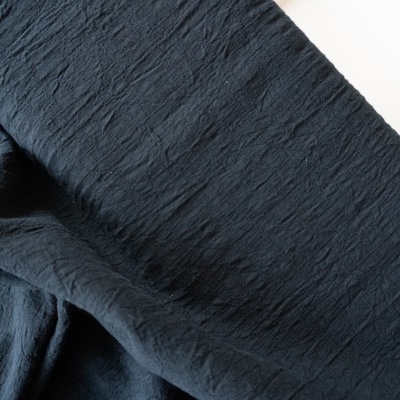 Quiltgate- Tecido Wrinkled Dyed Dobby Preto 110cm