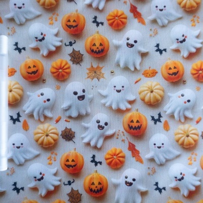 Tecido Digital aboboras e Fantasminhas 150CM