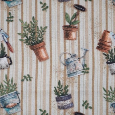 Tecido Fuxicos Jardinagem Riscas 150cm