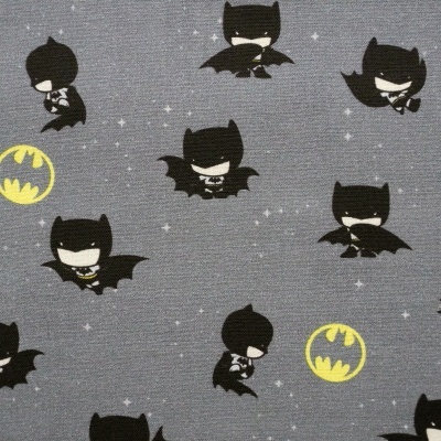Tecido Batman e Simbolos Cinzento 150Cm