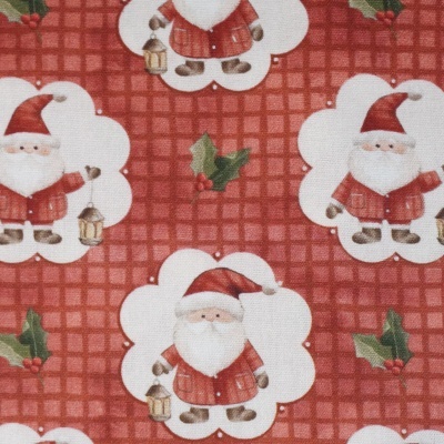 Tecido Fuxicos Noel No Camafeu Vermelho 150cm