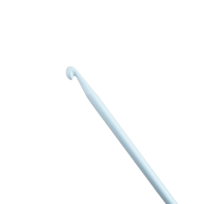 Agulha de tricot branco com ponta curva