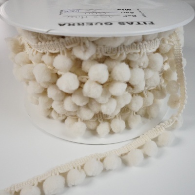 Fita pompom média - cor Cru