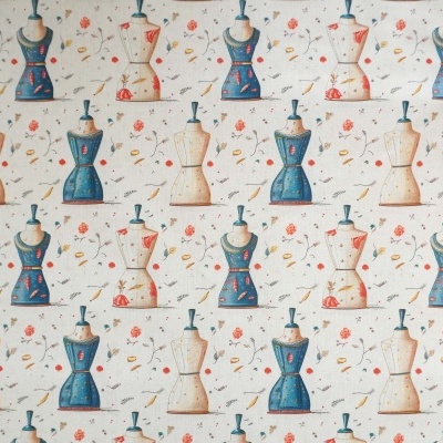 Tecido Costura Manequim Bege e Azul 150cm