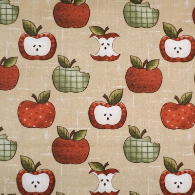 Tecido Fuxicos Maçãs Country 150cm