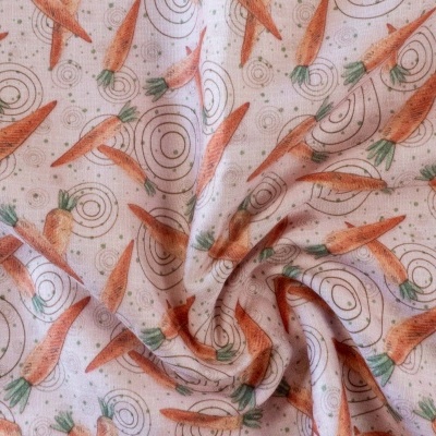 Tecido Fuxicos Cenouras Rosa 150cm