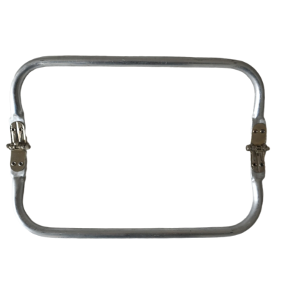 Estrutura metálica retangular com travas ajustáveis