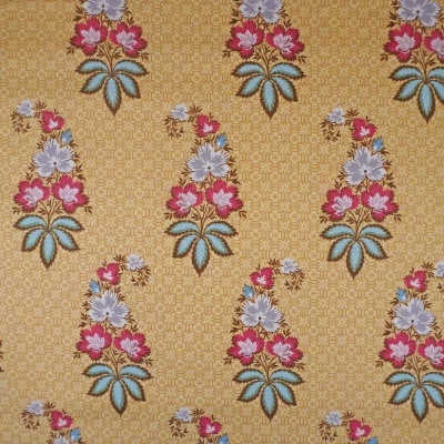 Tecido Makower Flores em Fundo Amarelo 110cm