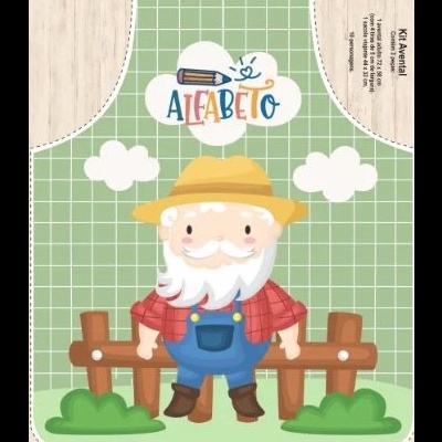 Painel Avental, Saco e Bonecos Seu Lobato 60x150cm