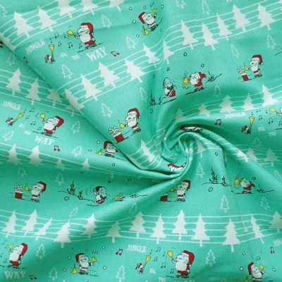 Tecido Snoopy Pai Natal 110CM