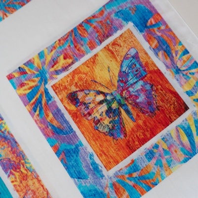 Painel QT Fabrics Coleção Borboletas 25x110cm