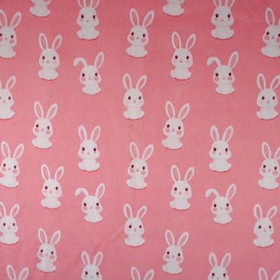 Tecido Rosa Coelhos 150cm