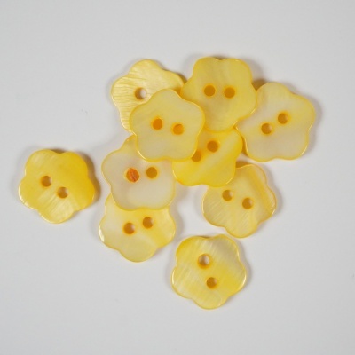 Botão Flor 15mm- Amarelo