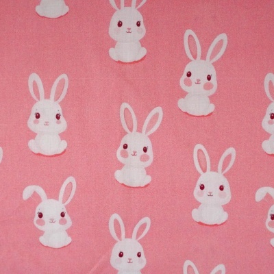 Tecido Rosa Coelhos 150cm