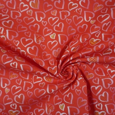 Tecido Coleção Namorados Corações Vermelhos 150CM