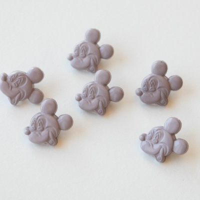 Botão Mickey Baby Cinza