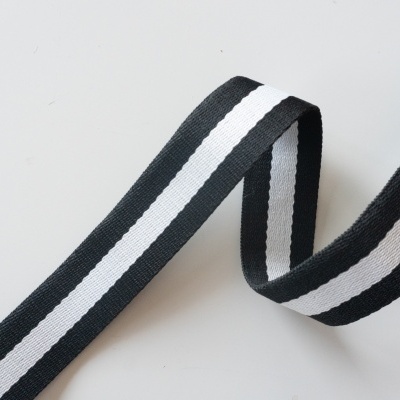 Precinta 30mm Preta/Branca Risca