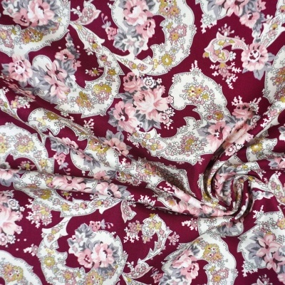 Tecido Riley Blake Exquisite Flor Grande Bordeux 110cm