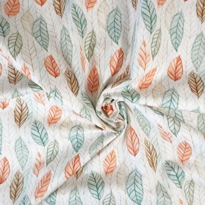 Tecido Br Folhas Terra e Verdes 150cm