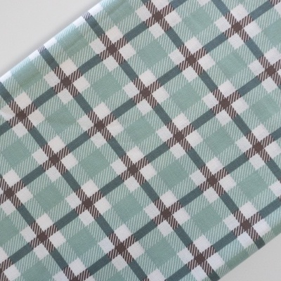 Tecido Domotex Xadrez Verde e Castanho 150cm