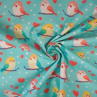 Tecido Azul Passarinhos 150cm