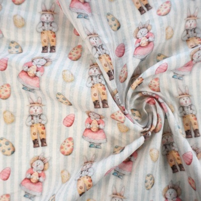 Tecido Fuxicos Coelhos Azul 150cm