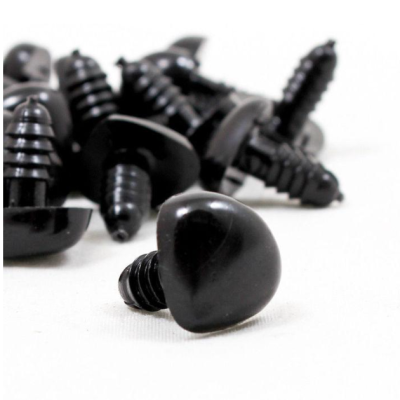 Parafusos pequenos pretos com cabeça arredondada