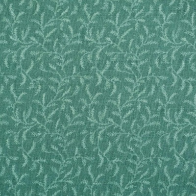 Tecido verde com padrão de ramos finos em tom mais claro