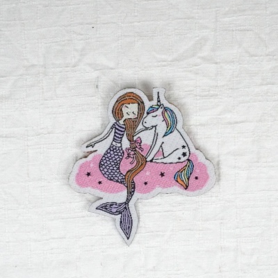 FG - Emblema Tecido Sereia com Unicornio