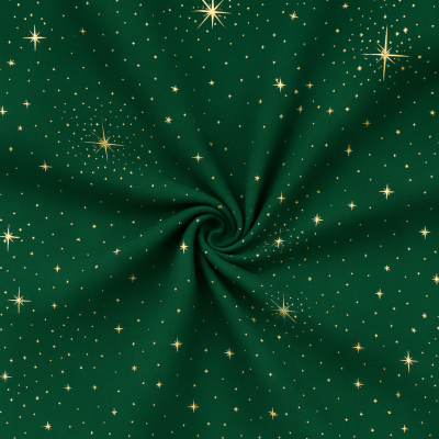 Tecido Makower Verde Estrelas Douradas 110cm