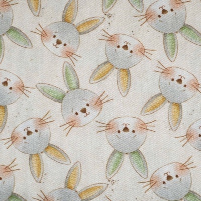 Tecido Fuxicos Rostos Coelhinhos 150CM