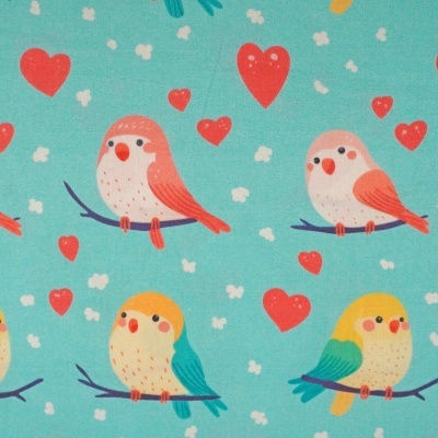 Tecido Azul Passarinhos 150cm