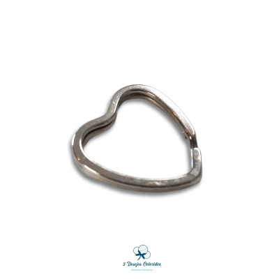 Argola Porta Chaves Coração Prata