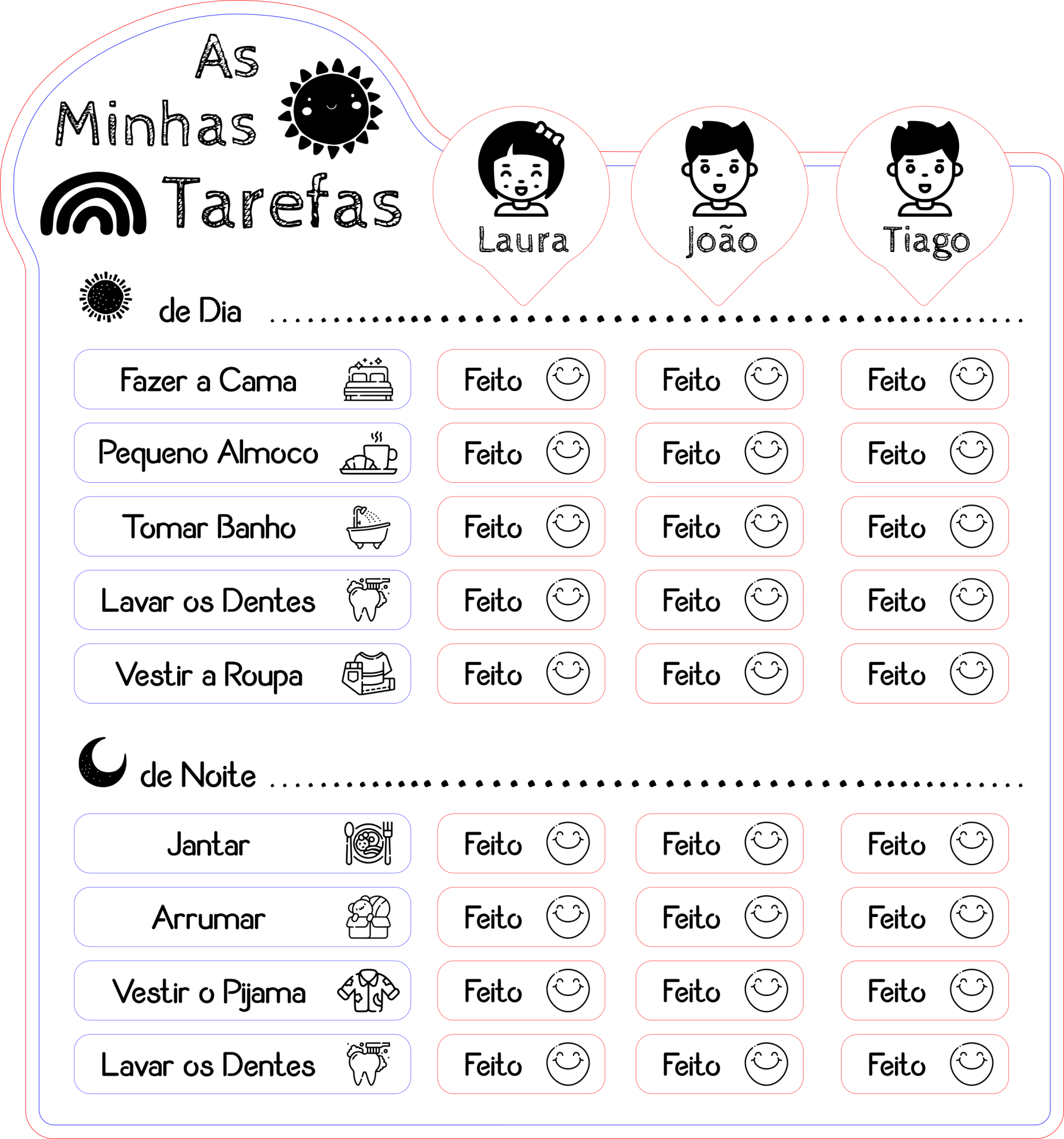 Quadro "As Minhas Tarefas"