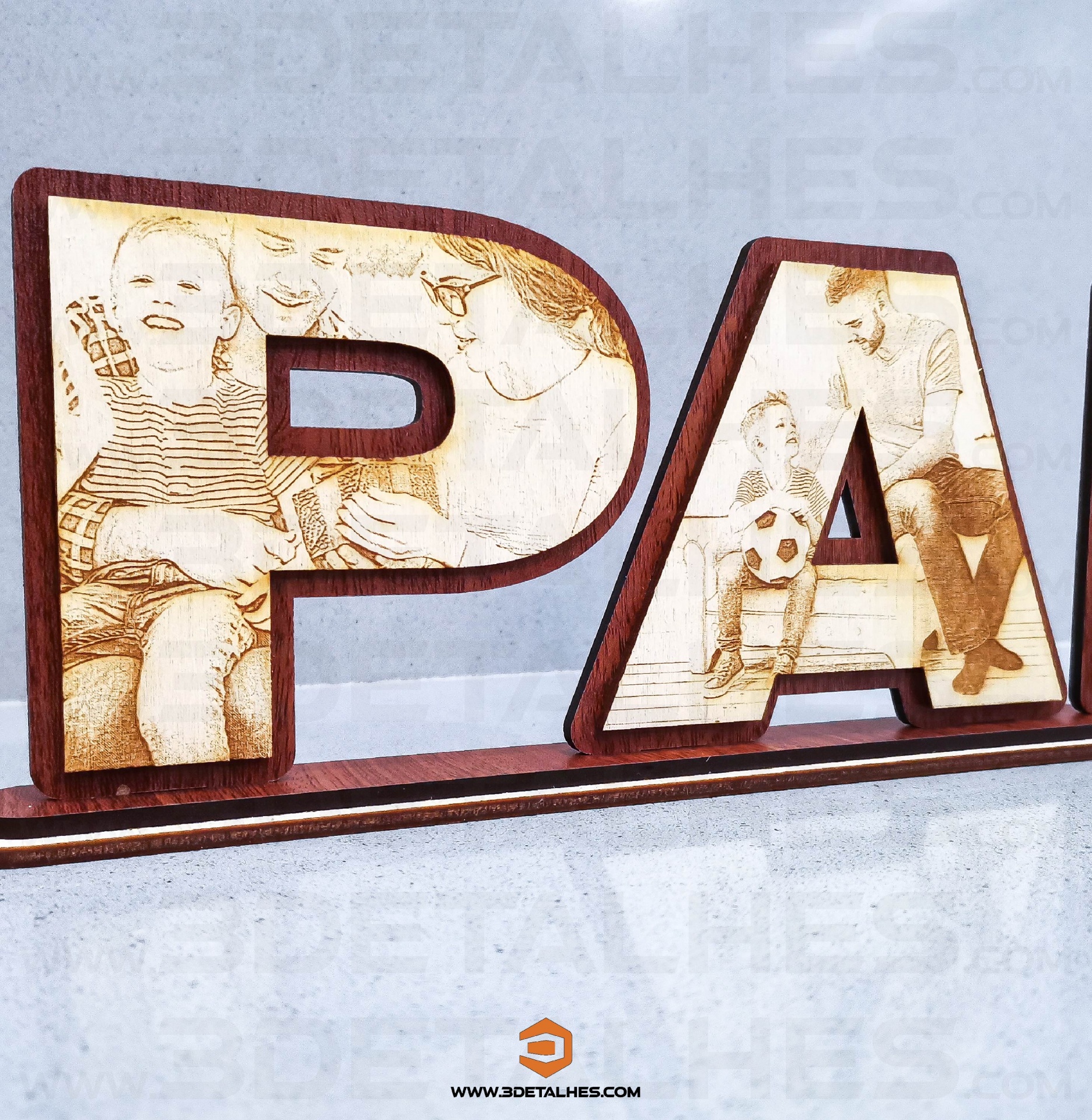 Peça PAI com Fotografias Gravadas