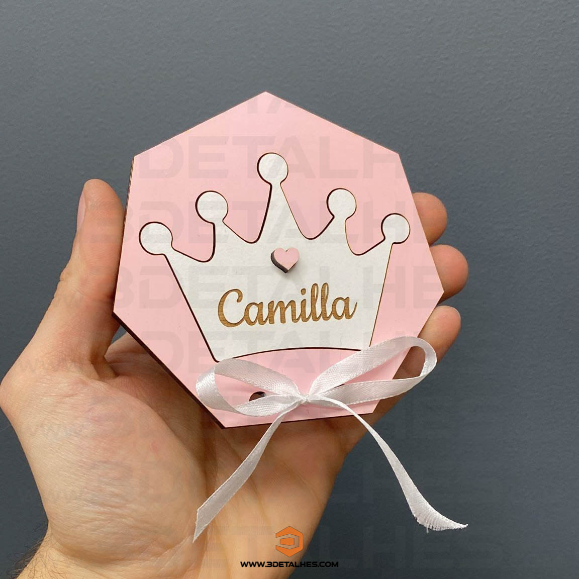 Convite/Lembrança Hexágono com Coroa