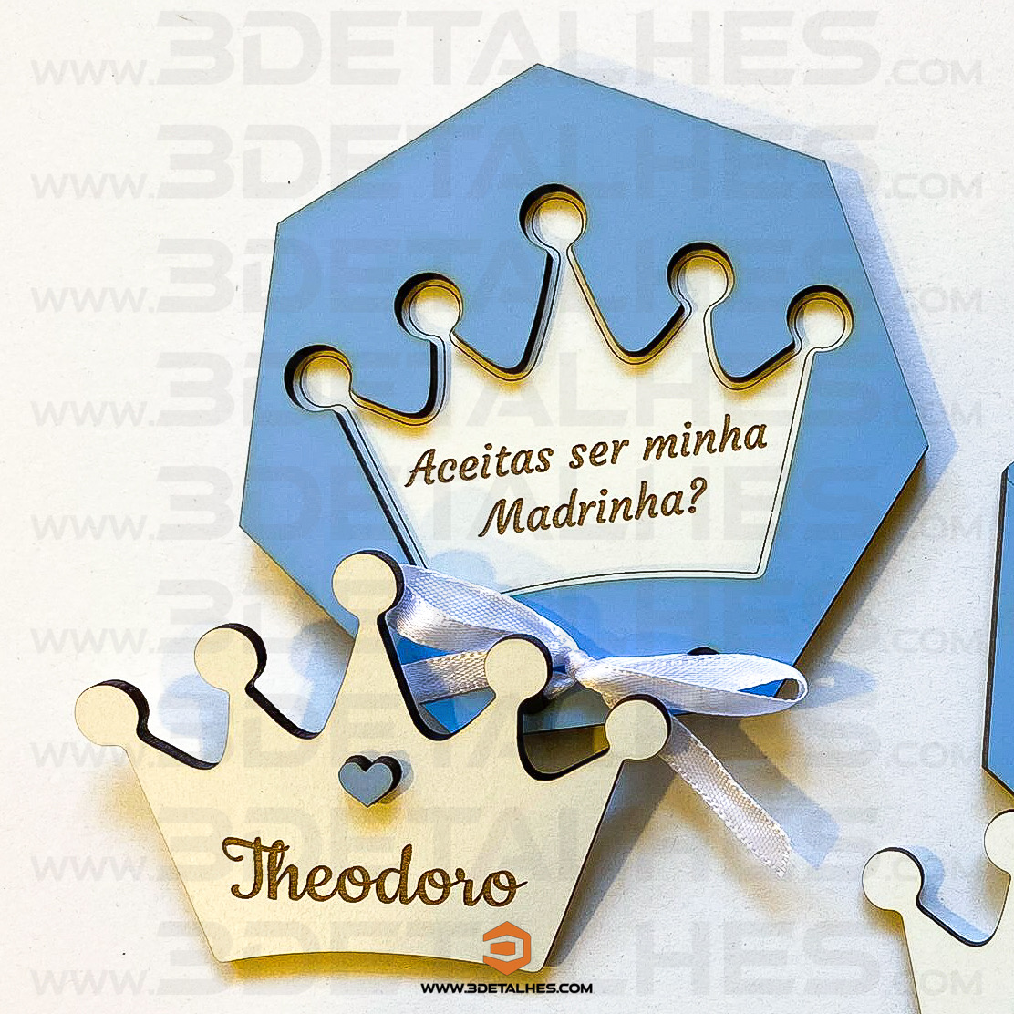 Convite/Lembrança Hexágono com Coroa