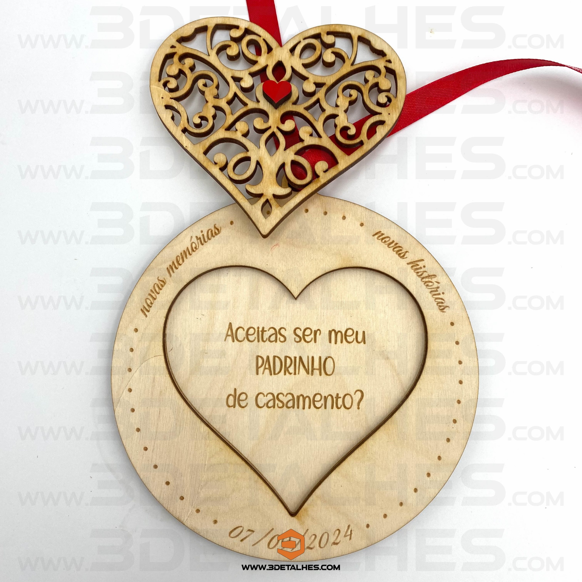 Convite Padrinhos Coração