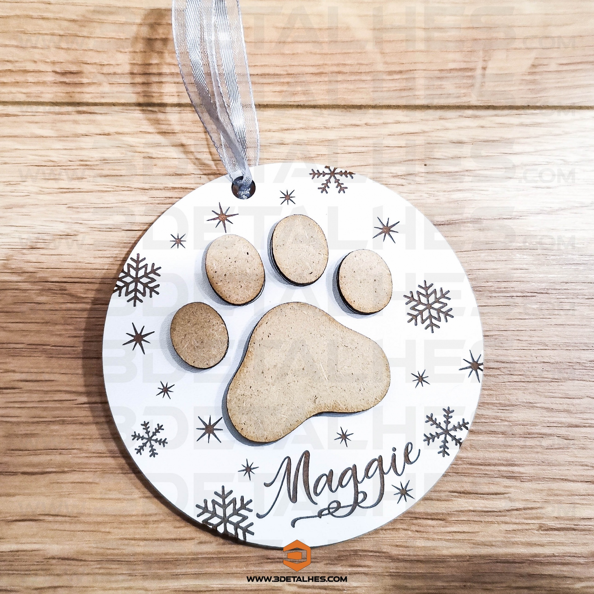 Bola de Natal com Patinha e Nome