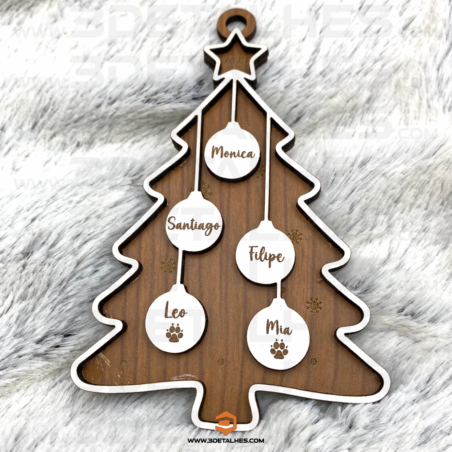 Pendente - Árvore de Natal com Nomes