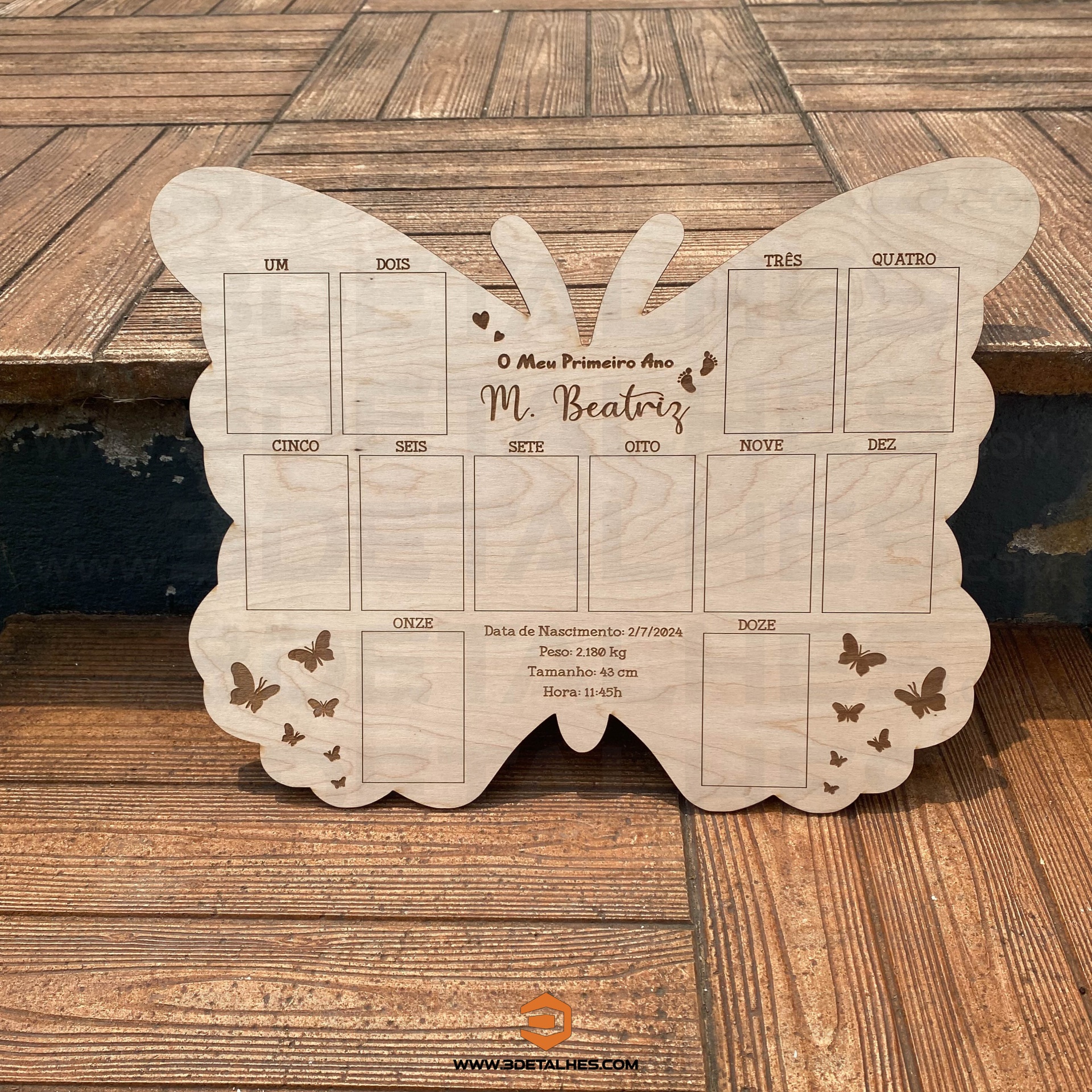 Placa de Nascimento - Borboleta 40cm