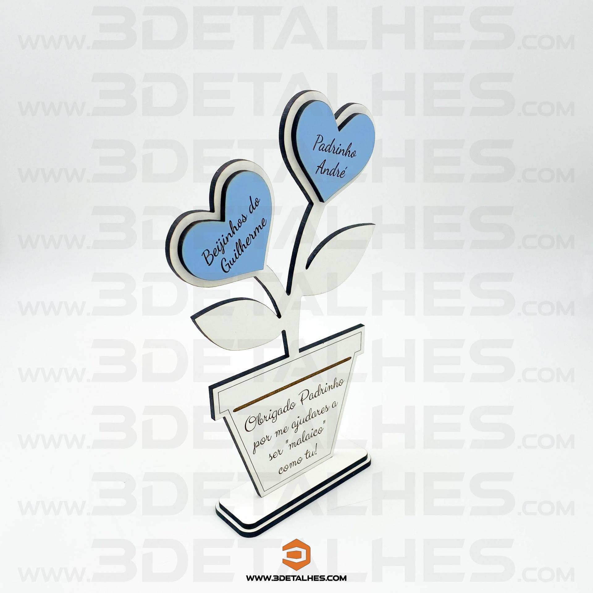 Lembrança Vaso com Flores/Corações