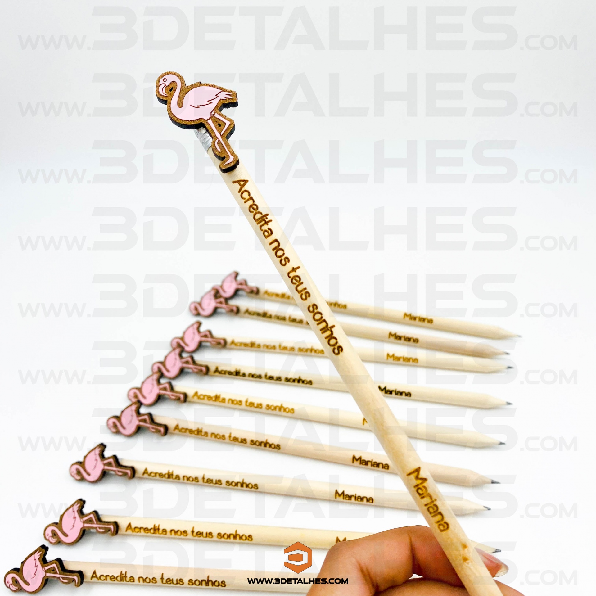 Lápis com Frase e Aplique