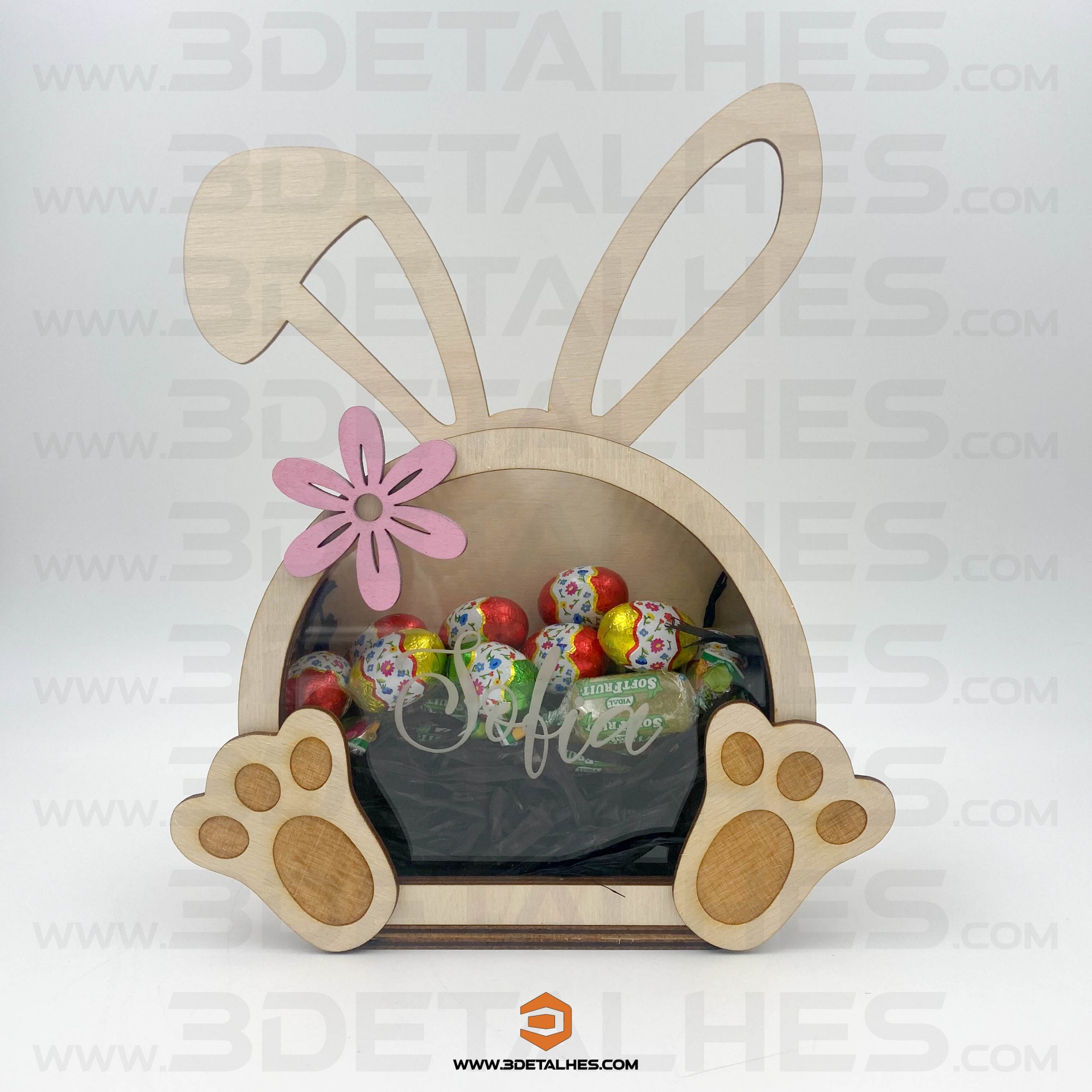 Caixa Coelho com Nome e Surpresa