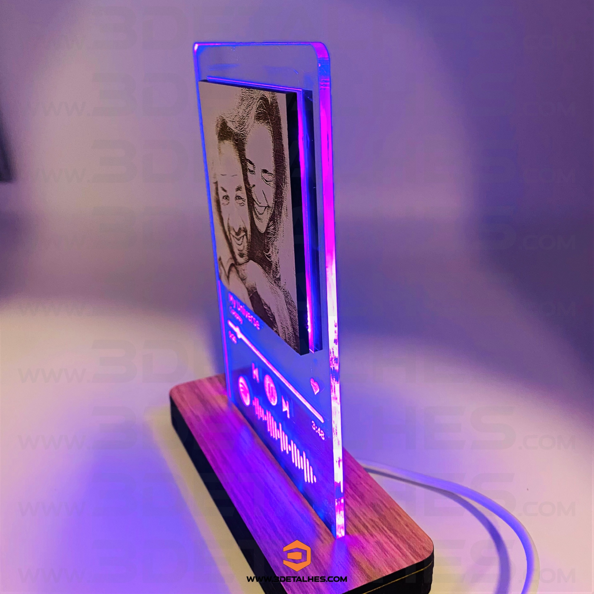 Candeeiro Led - Música Spotify e Fotografia