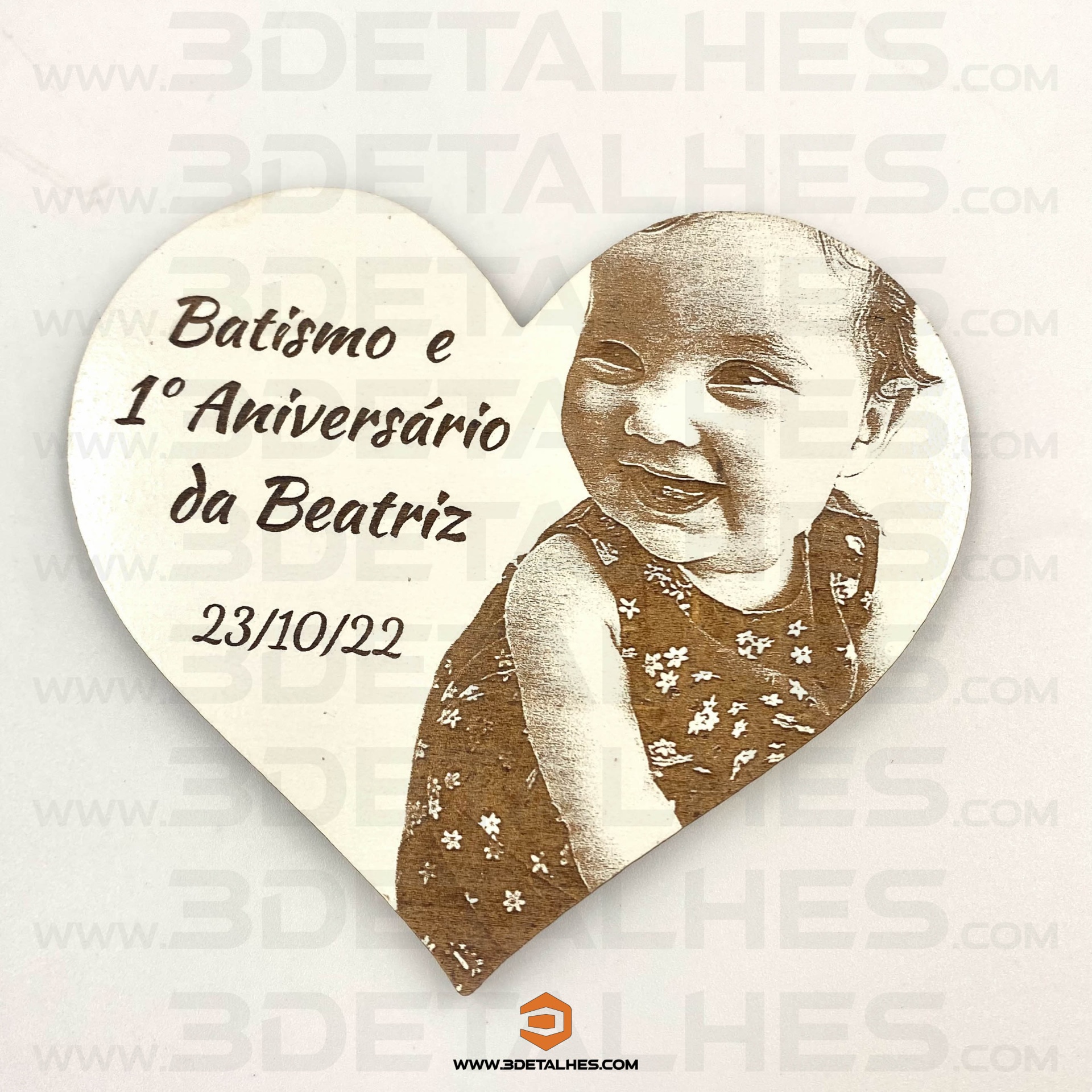 Lembrança - Íman Coração com Gravação de Foto