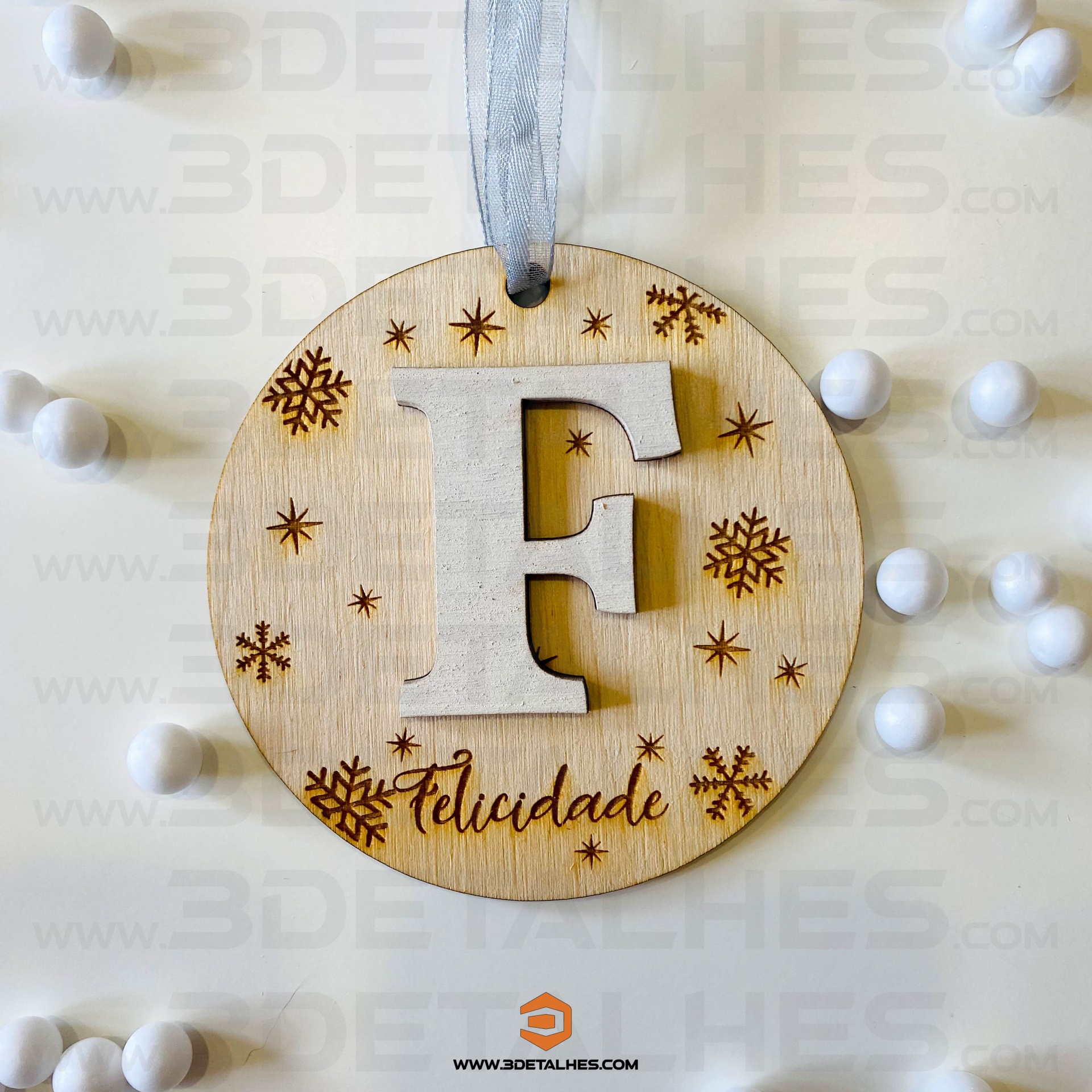 Bola de Natal - Letra Sobreposta